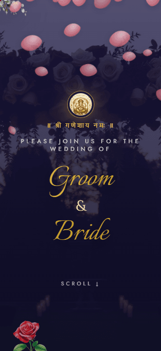 Midnight Floral invitation theme