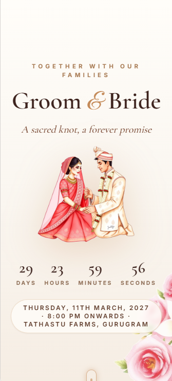 Royal Jaipur invitation website preview